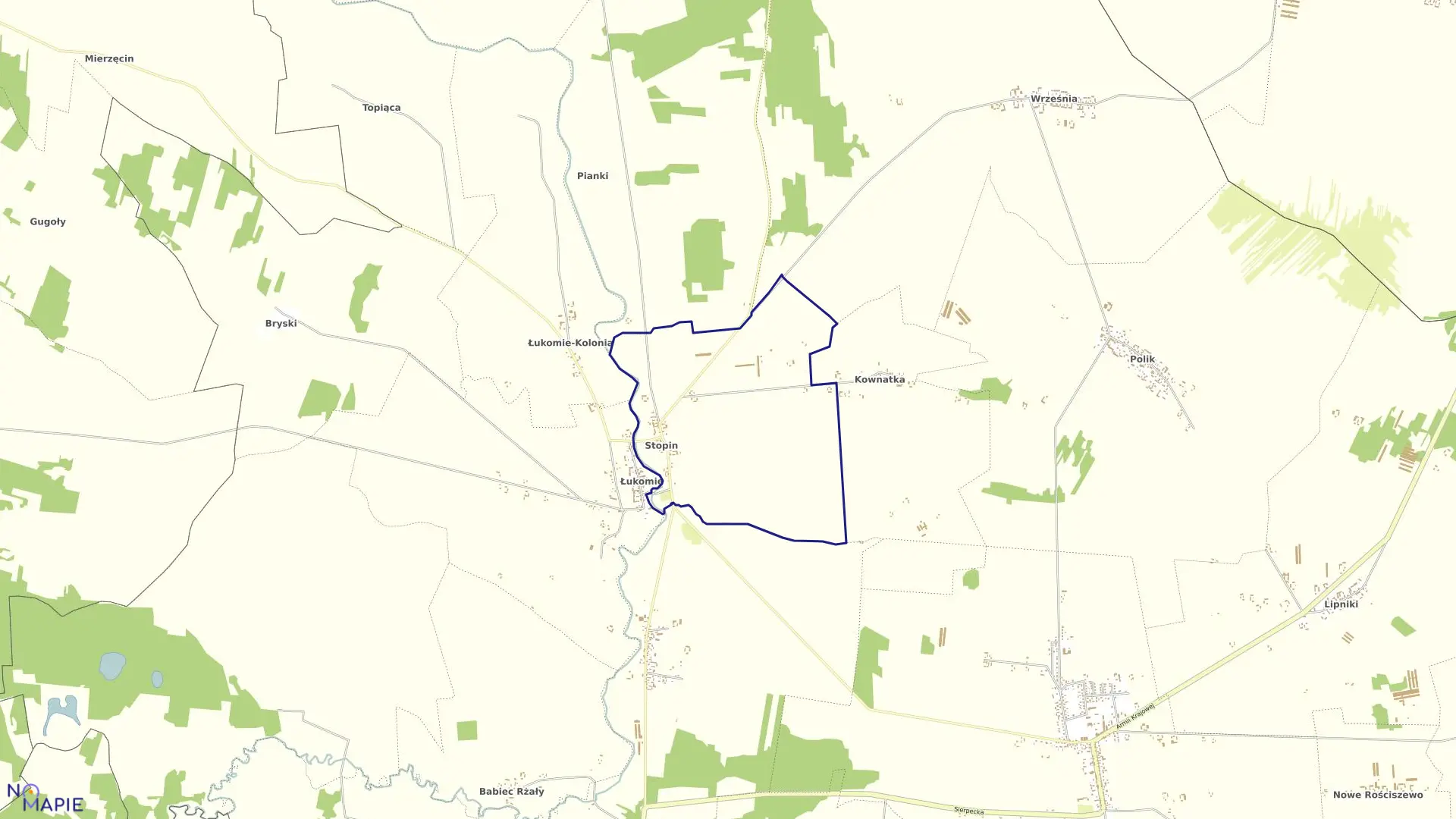 Mapa obrębu STOPIN w gminie Rościszewo